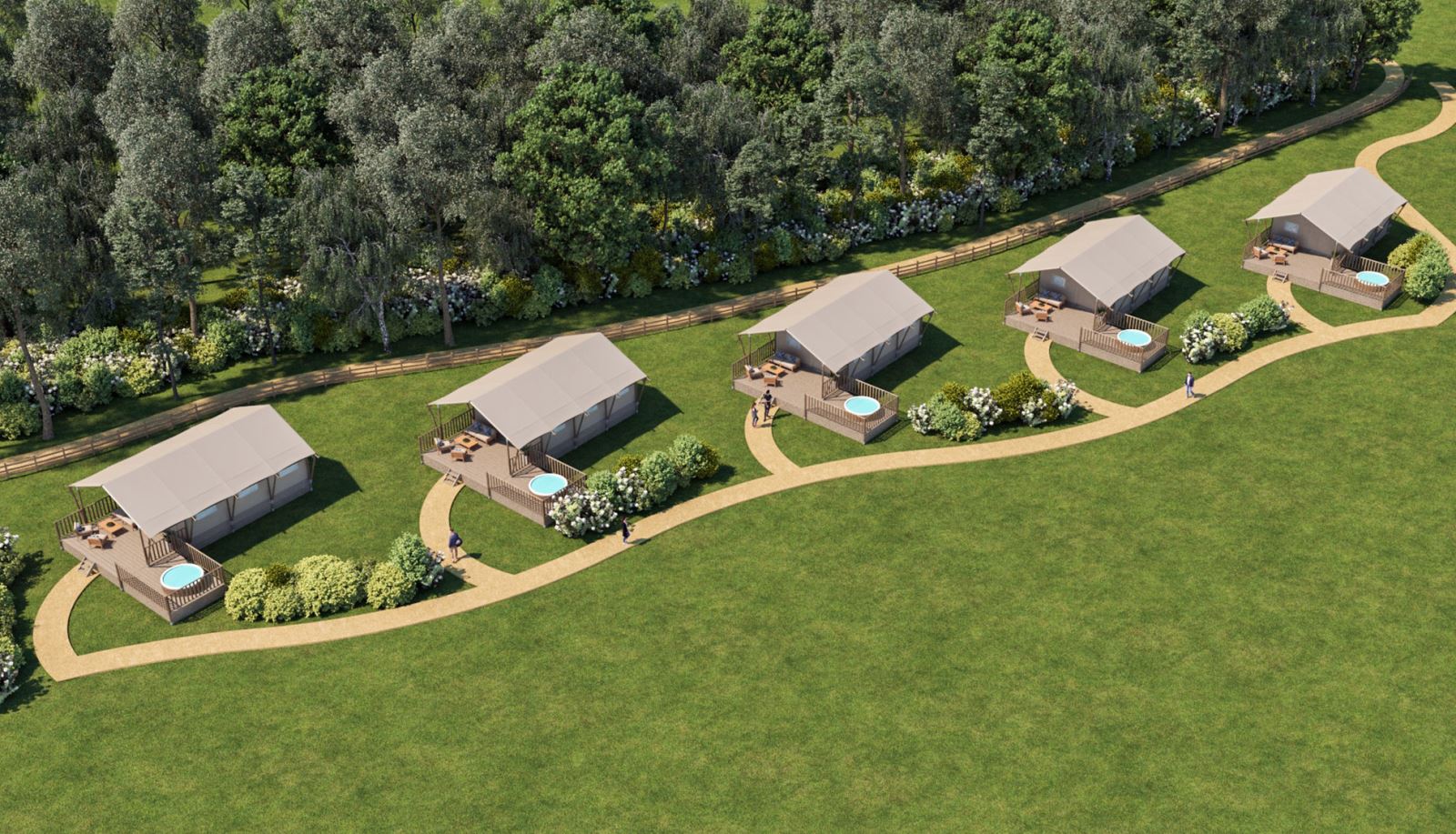 New Safari Tents at Green Hill Farm Caravan and Camping Park. 